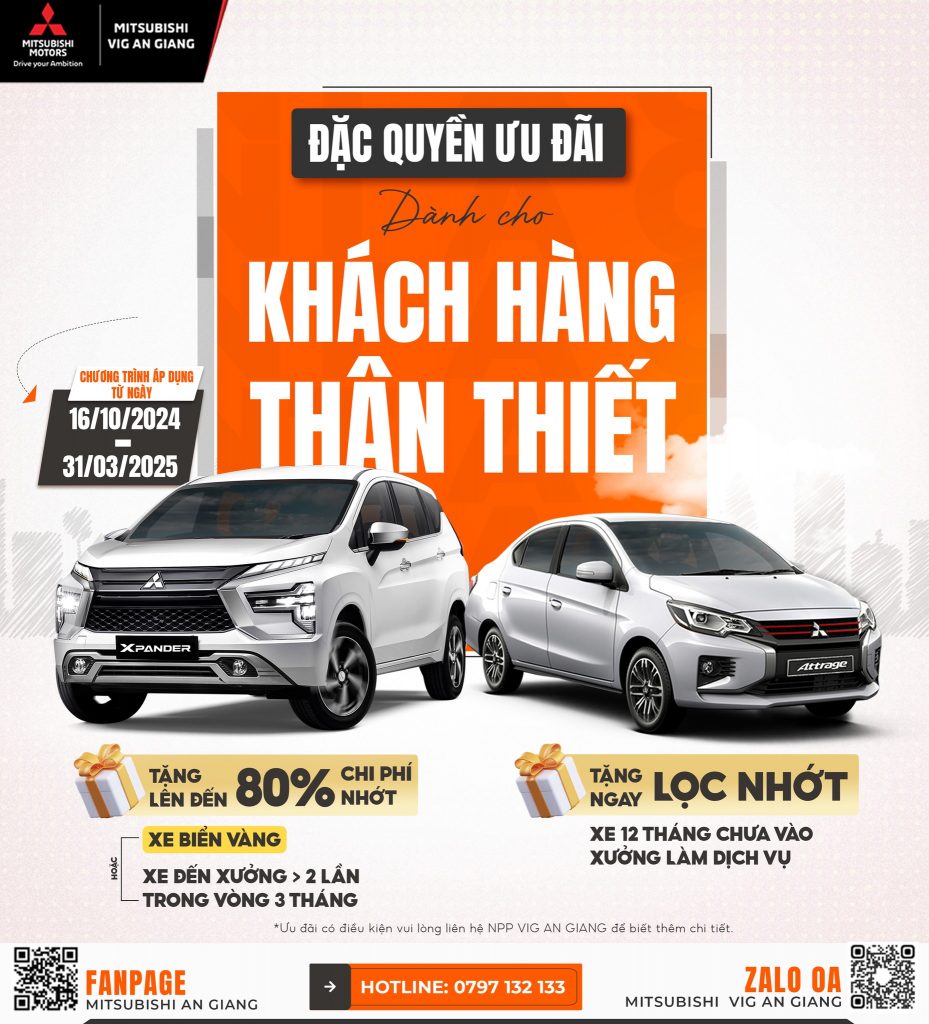 🔥 ƯU ĐÃI ĐẶC QUYỀN CHO KHÁCH HÀNG THÂN THIẾT TẠI MITSUBISHI VIG AN GIANG! 🔥